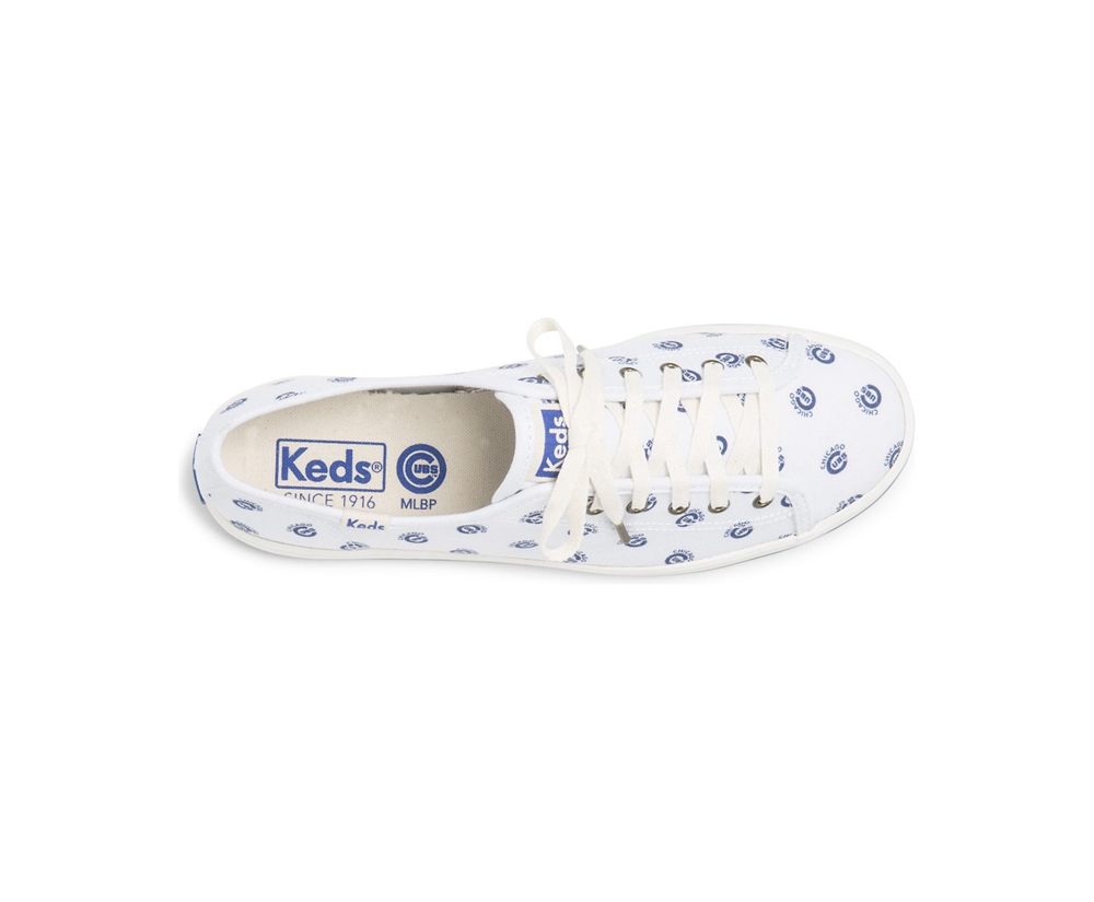 Basket Keds Femme Blanche/Bleu - Kickstart Mlb® - 251-UPBTIR